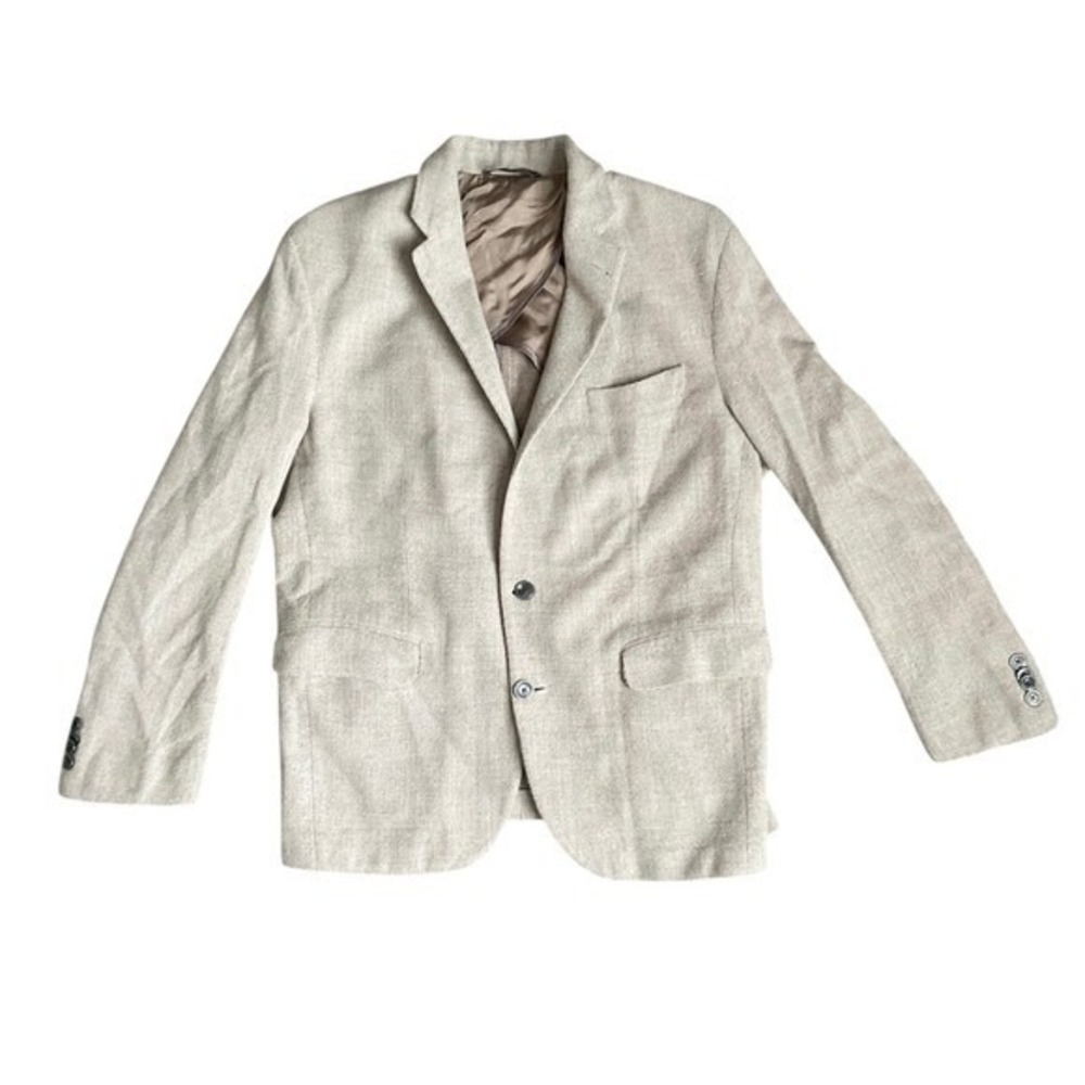 Jack Victor Mens  Light Tan cream‎ wool silk Blend Sport Coat blazer sz 46R